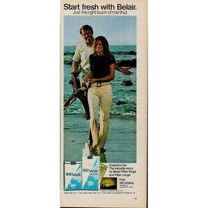 1971 Belair Light Menthol Filter Cigarettes Vintage Print Ad (L3)